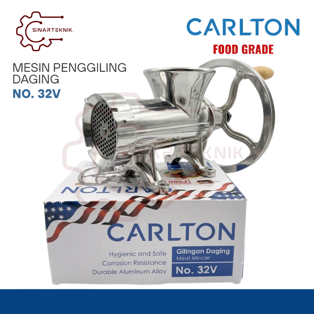 MESIN CARLTON Manual Meat Grinder NO. 32V Meat Mincer Meat GrinderOriginal with Pulley