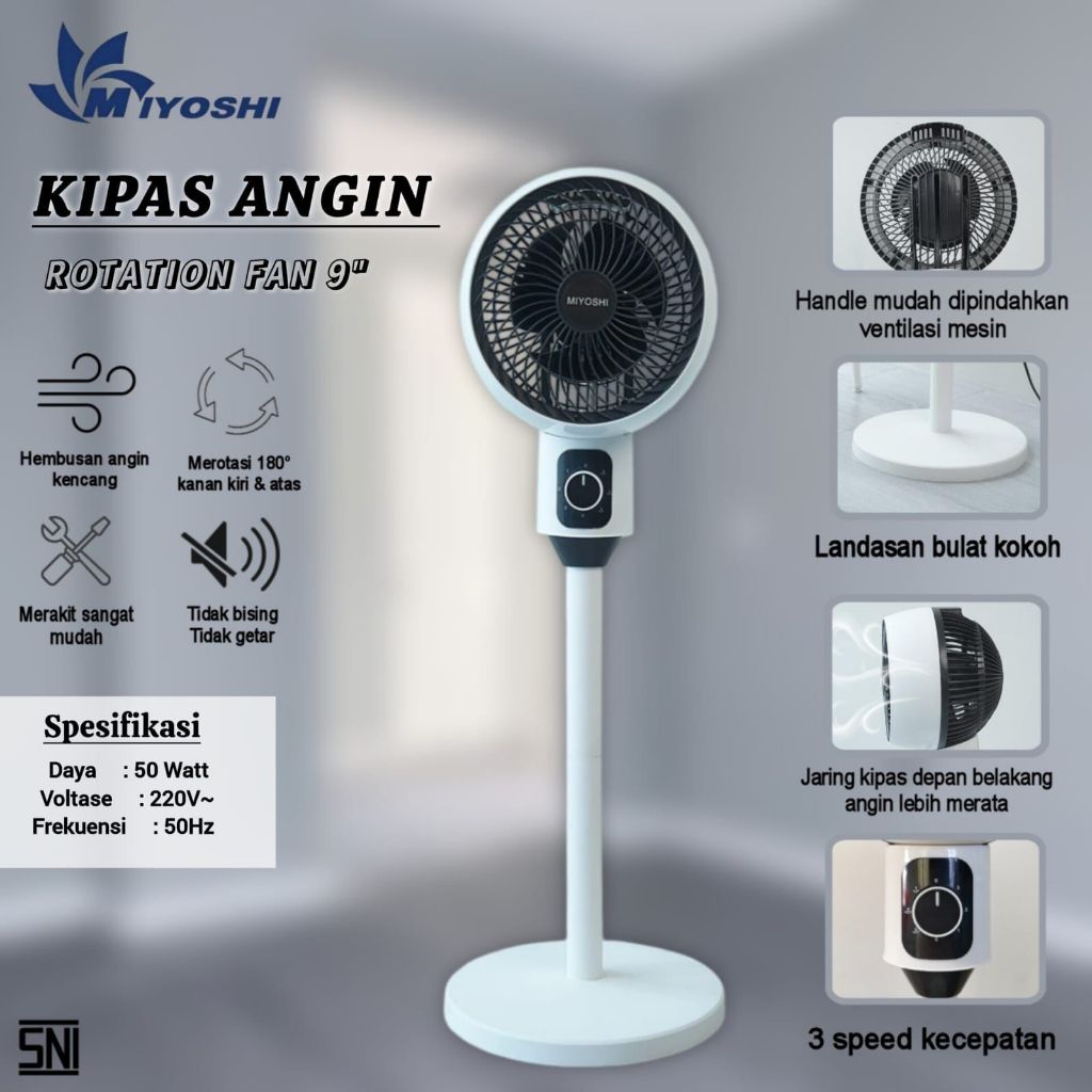 Miyoshi M-816 Viral Fan Stand Fan Table Fan Remote Fan