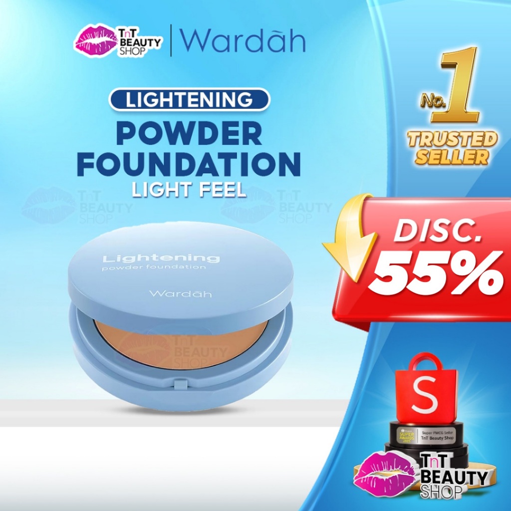 Wardah Lightening Powder Foundation Light Feel 12g - Compact Powder | TnT Beauty Shop