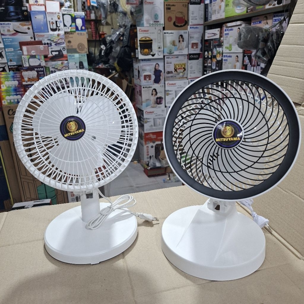Mitsuyama Ms 5544 desk fan 9 inch and 9.5 inch small white desk fan table fan