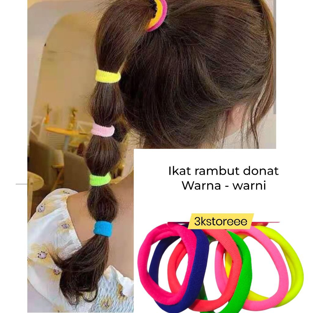 Colorful donut hair ties, hair accessories, hair ties for children and adults, colored hair ties