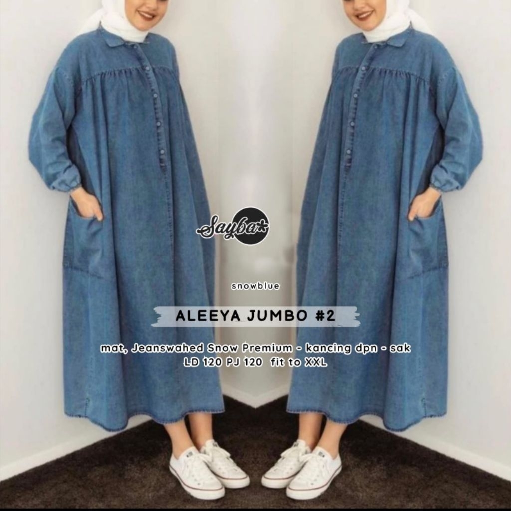 ALEEYA JUMBO 2 (MIDI DRESS JEANS Snow) SAYBA