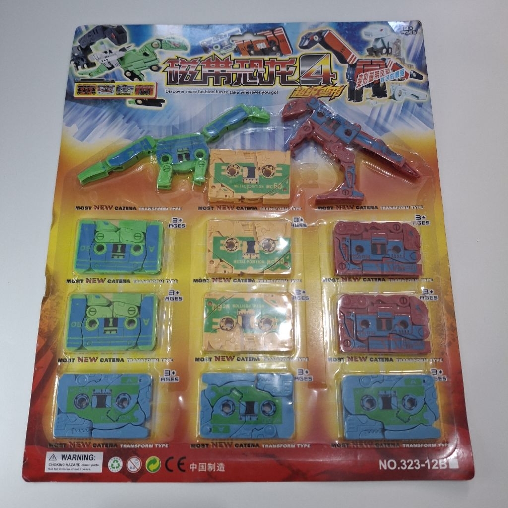 12 Pcs Robot Cassette Big Dinosaur Robot Assemble Children