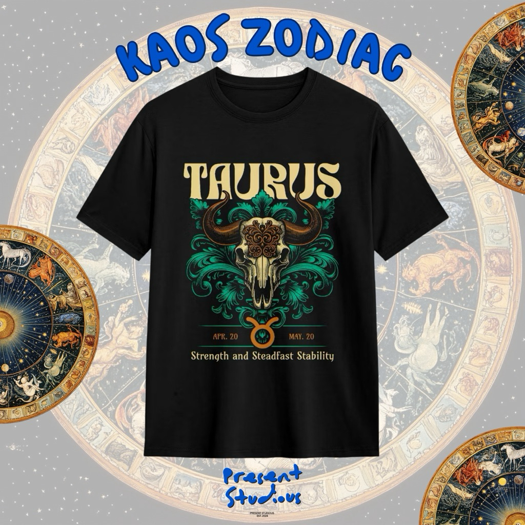 KATUN Zodiac Unisex T-shirt - Unisex T-shirt - by Present Studious - Combed Cotton - Distro T-shirt capricorn aquarius Taurus LEO sugitarius cancer aries gemini libra gemini LEO