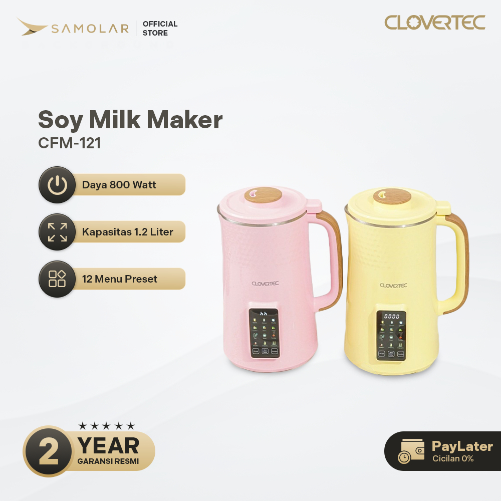 MESIN CLOVERTEC Soy Milk Maker Multifunctional Soy Milk Machine 1.2L CFM-121