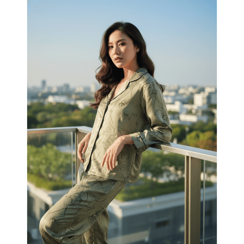NOCERA || Women's Silk Pajamas - PREMIUM - Women's Sleepwear [99134] Silk Pyjamas Women Satin Pyjamas Women