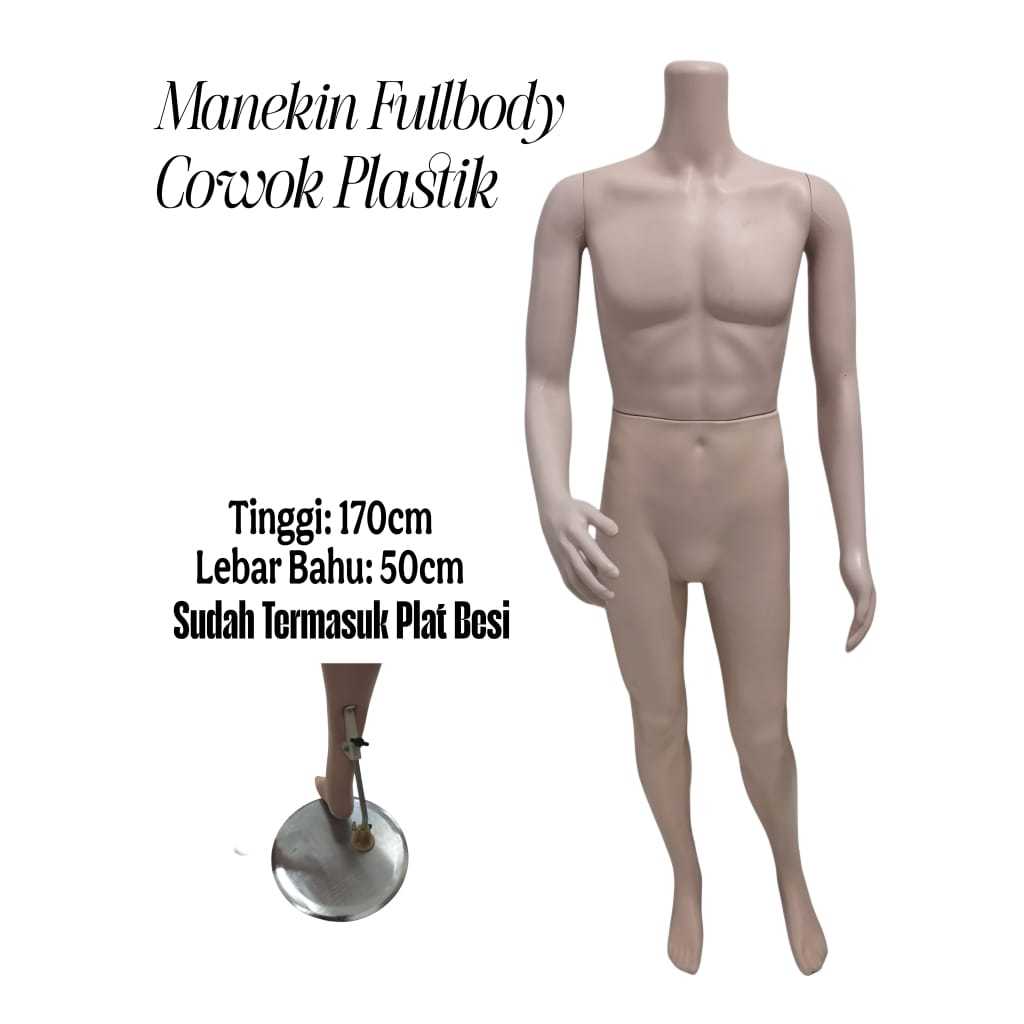 Fullbody Male Mannequin Headless Plastic Material