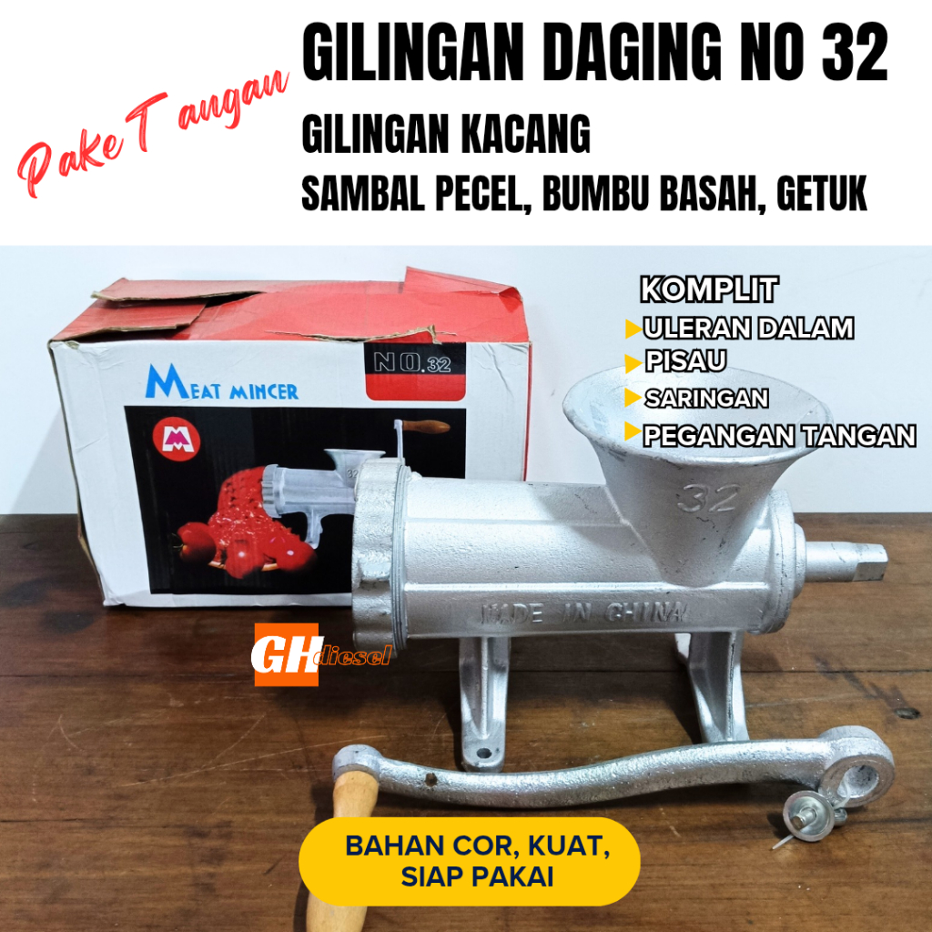 MESIN MEAT MINCER MACHINE MEAT GRINDER NO. 32 WET SEASONING/ GETUK/ STAR HAND-USE PECEL SAMBAL/ Chopper Blender Food Processor