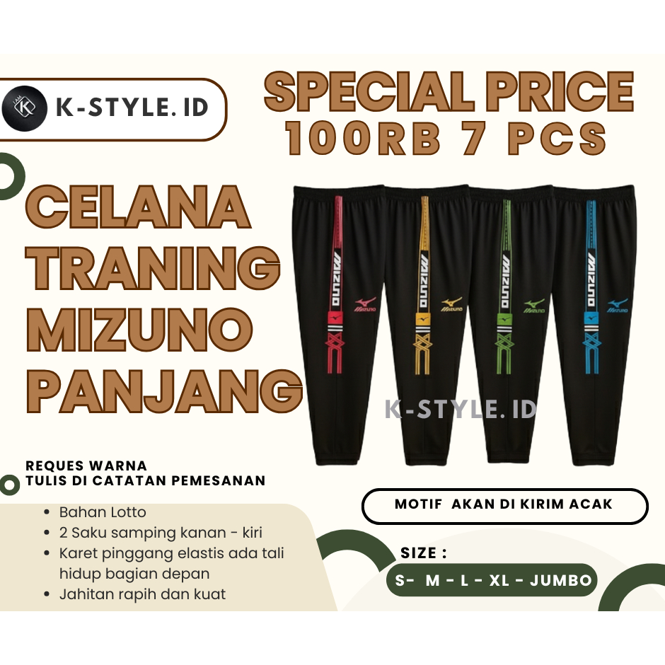SUPER DISCOUNT!!! 7pcs mizuno training pants business package, original long training pants for men and women, sports