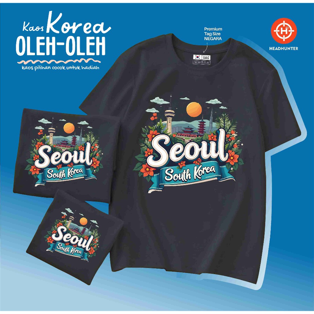 KOREAN SOUVENIR T-SHIRT READY TO WEARJEJU AUTHENTICTAG 30S COTTON MATERIAL PREMIUM SOUVENIR GIFT