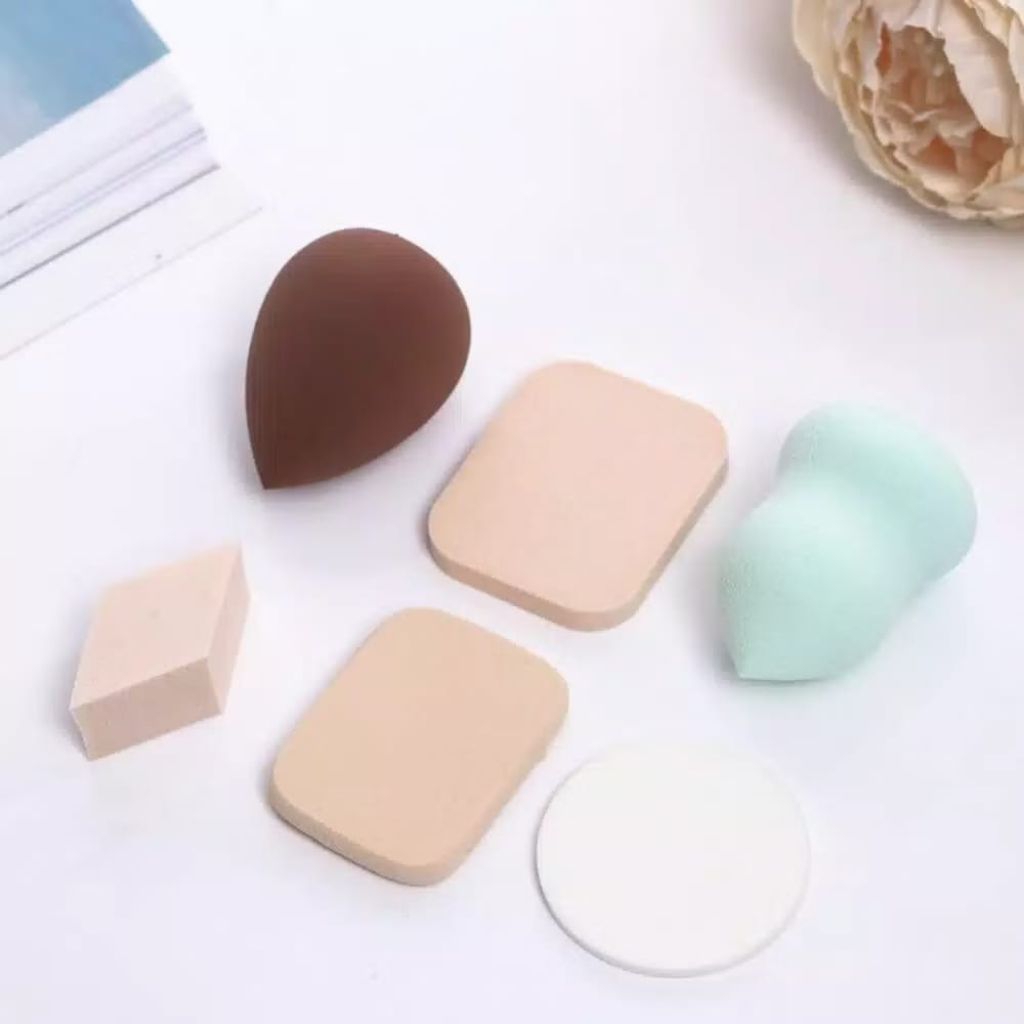 Make Up Sponge Set 6 IN 1 Beauty Blender Powder Sponge contains 6 Pcs Powder Puff Foundation
