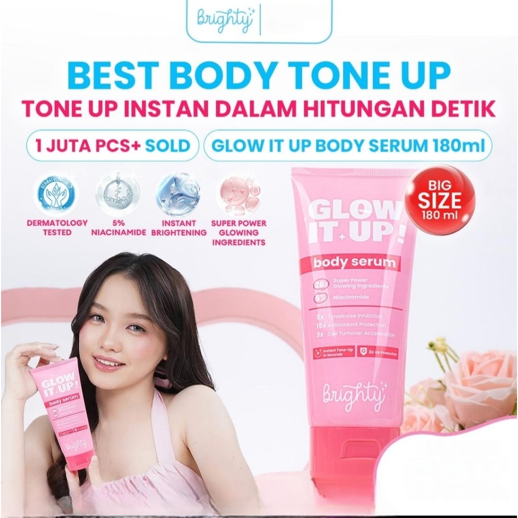 BRIGHTY Glow It Up Body Serum 180ml | Moist, Bright & Glowing Skin