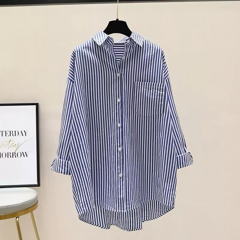 KEMEJA Briana Shirt - Size SML XL XXL 3XL 4XL/5L - Jumbo Women's Shirt - Jumbo Striped Shirt - Jumbo Striped Shirt - Women's Shirt BIG Size