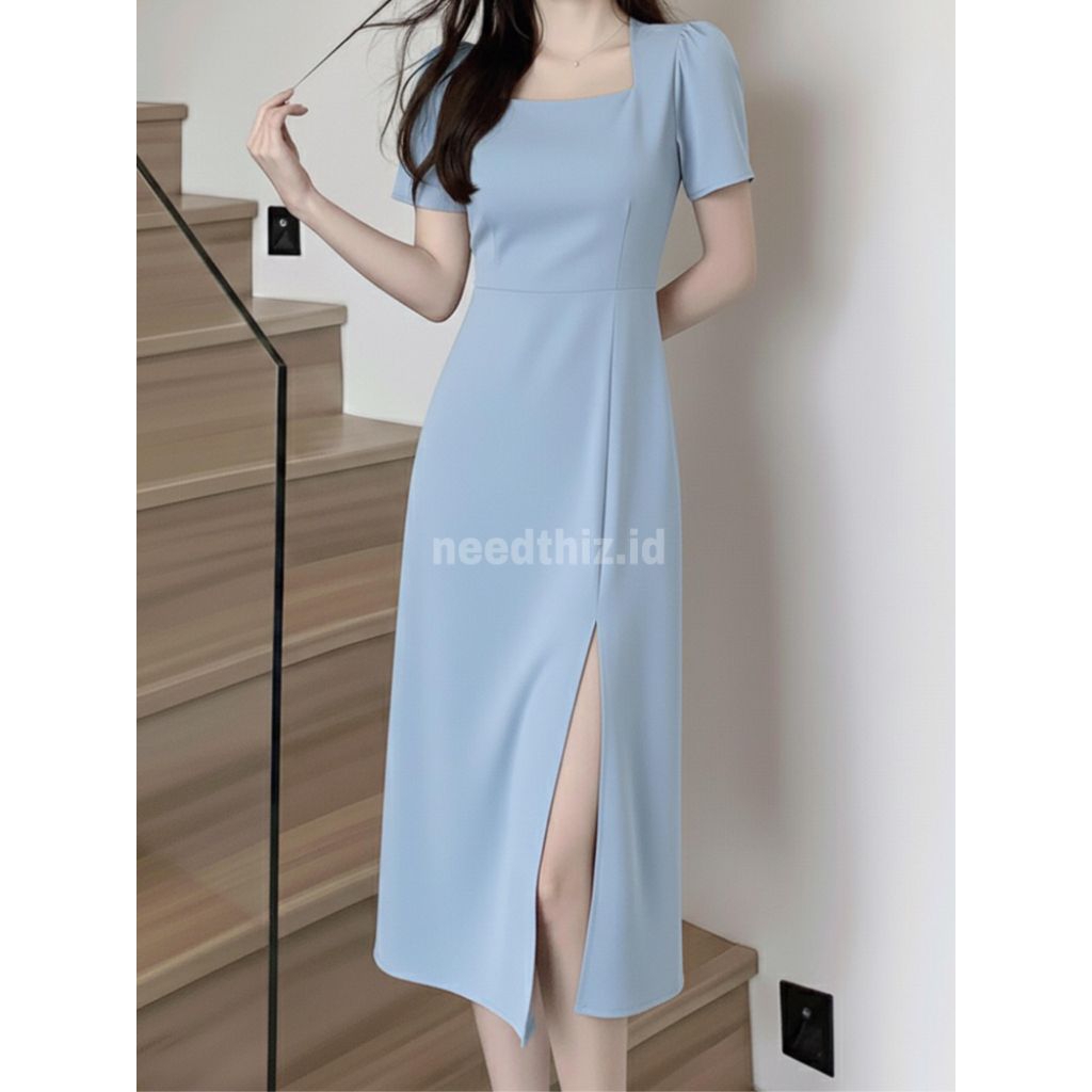 Hilary Midi Basic Scuba Party Dress