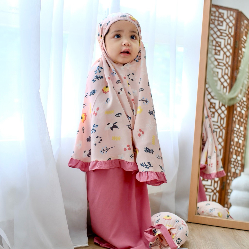 BABY SHABBY • FAHIMA MY FIRST MUKENA • Prayer set kids mukena children rayon premium BABY toddler mukena rayon couple mother and child playgroup kindergarten preschool hampers birthday gift for girls aged 1 2 3 4 5 years Toddler mukene spider babyshabby.i
