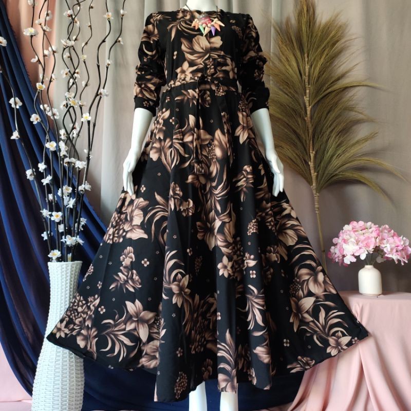 KATUN SHOE GAMIS CAN BE JAPANESE COTTON GAMIS WITH SHOE MOTIF BUSUI/ WOMEN'S GAMIS/ JUBAH MUSLIMAH JUBAH IRONLESS MUSLIMAH