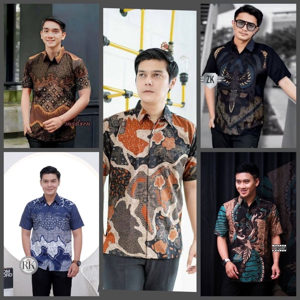 SHORT-SLEEVED MEN'S BATIK MEN'S BATIK HEM/ WORK UNIFORM PEKALONGAN BATIK