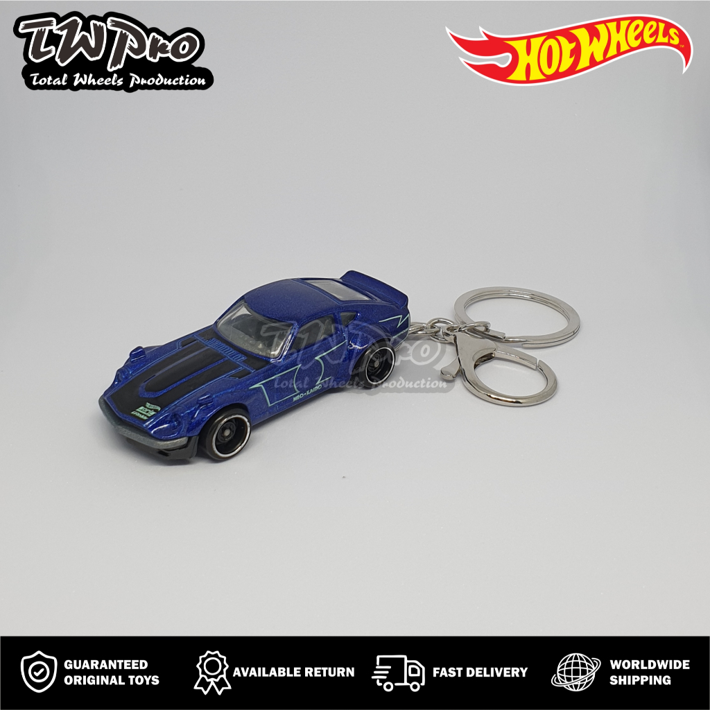 GANTUNGAN HOT WHEELS CUSTOM DATSUN 240Z KEYCHAIN - BLUE - SHRIMP HOOK - SHRIMP HOOK - KEYRING - KEYCHAIN - CUSTOM - TOTAL WHEELS