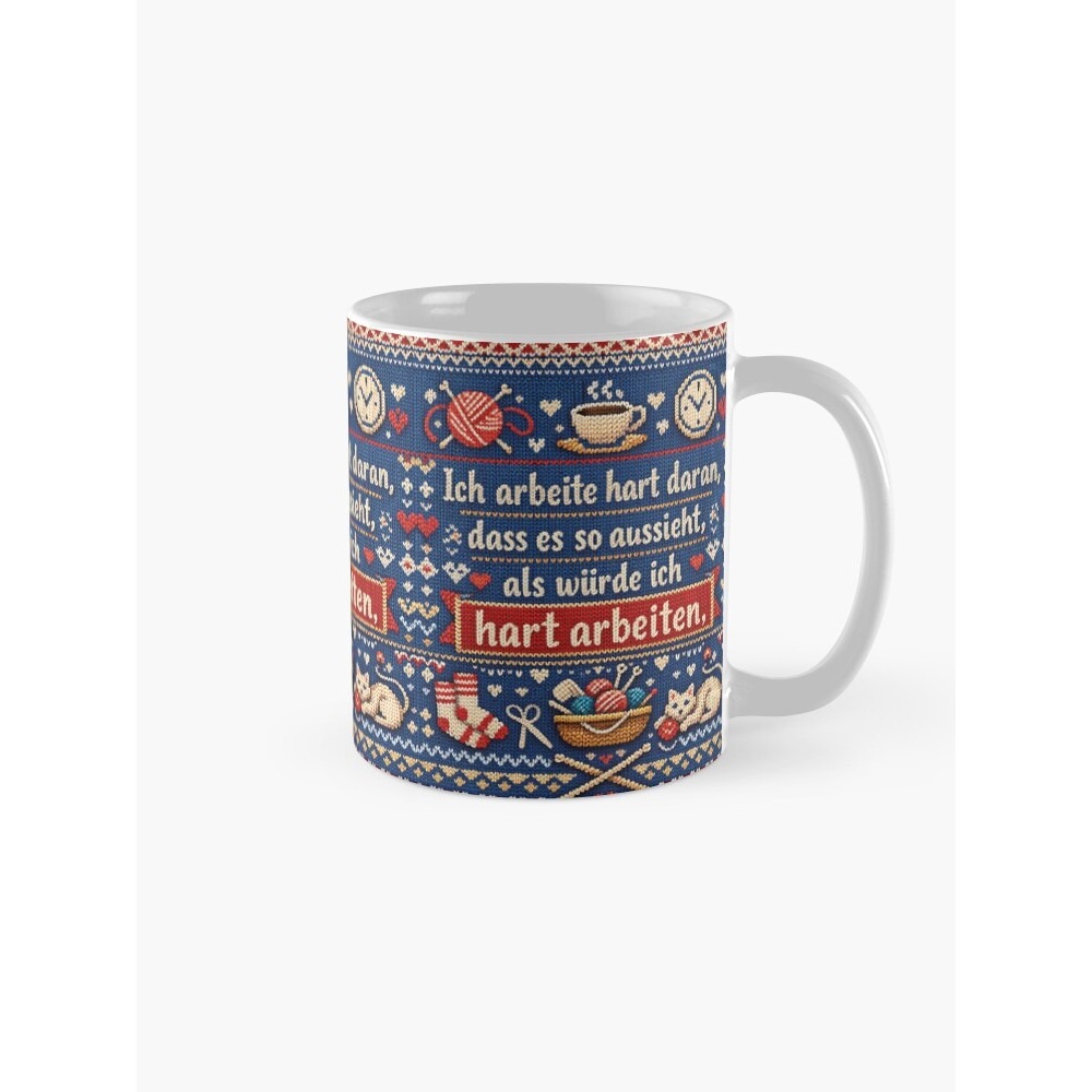 Funny work slogan – Cozy knit Coffee Mug humorDesign