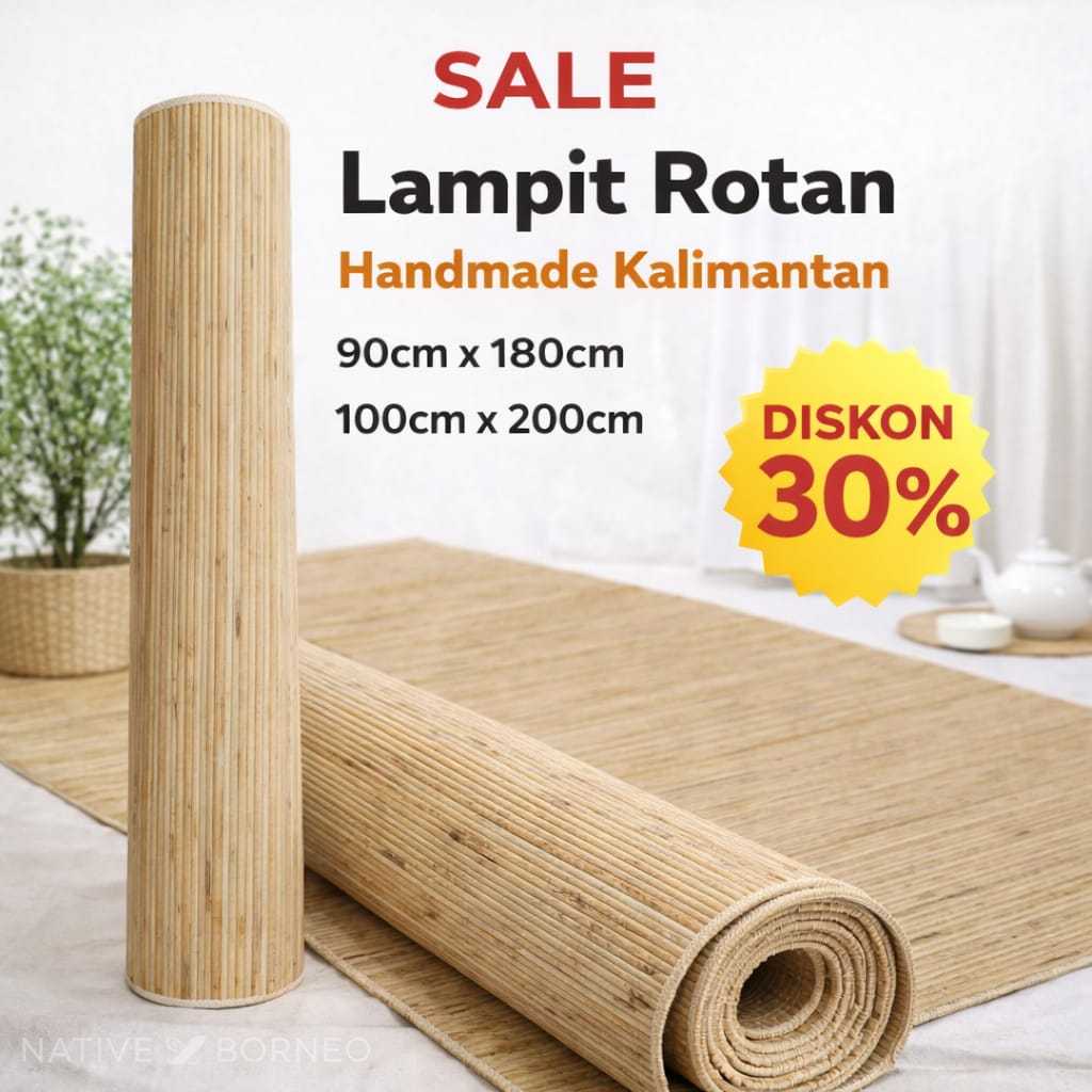 Rattan Lampit - Handmade Rattan Lampit, Traditional Rattan Mat, Kalimantan Rattan Carpet, Kalimantan Rattan Lampit Mat, Thick Lampit, Export Quality Rattan Carpet, Japanese Tatami Carpet, Rattan Rugnatural, Handwoven Rug, Handicraft Carpet