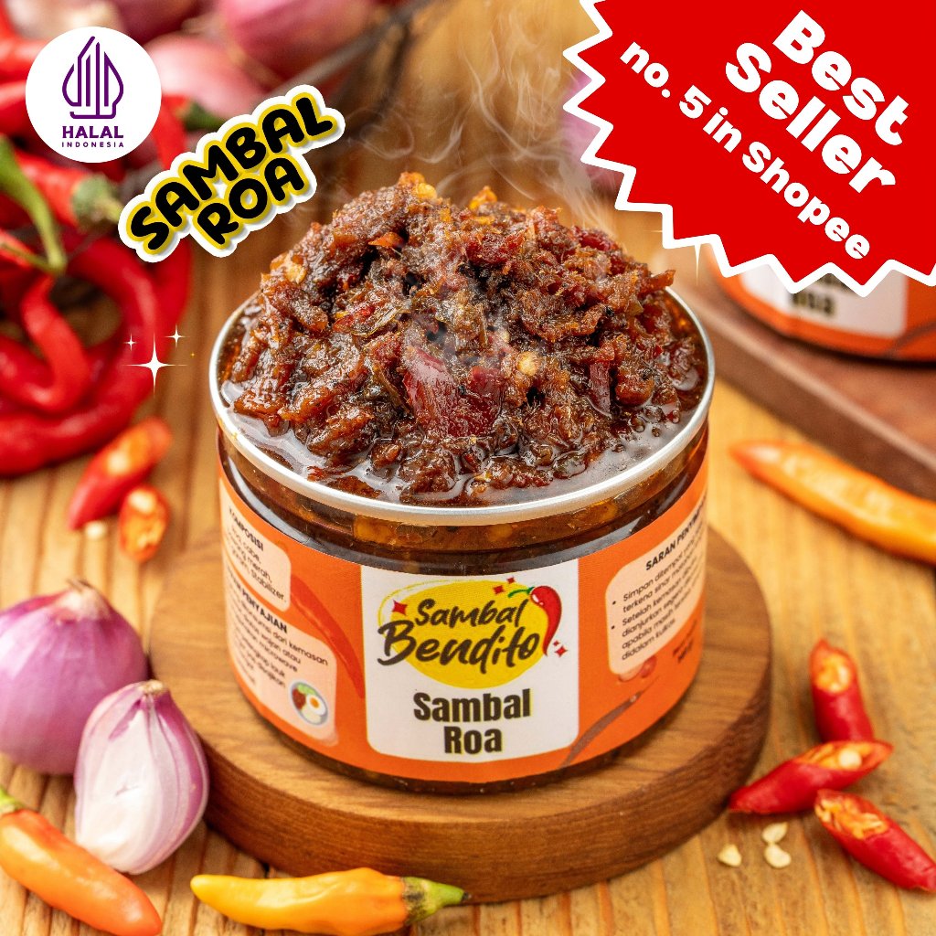 BENDITO Sambal Roa Delicious Spicy Original Manado Special Halal Smoked Kawanua Judes Homemade 140 gr