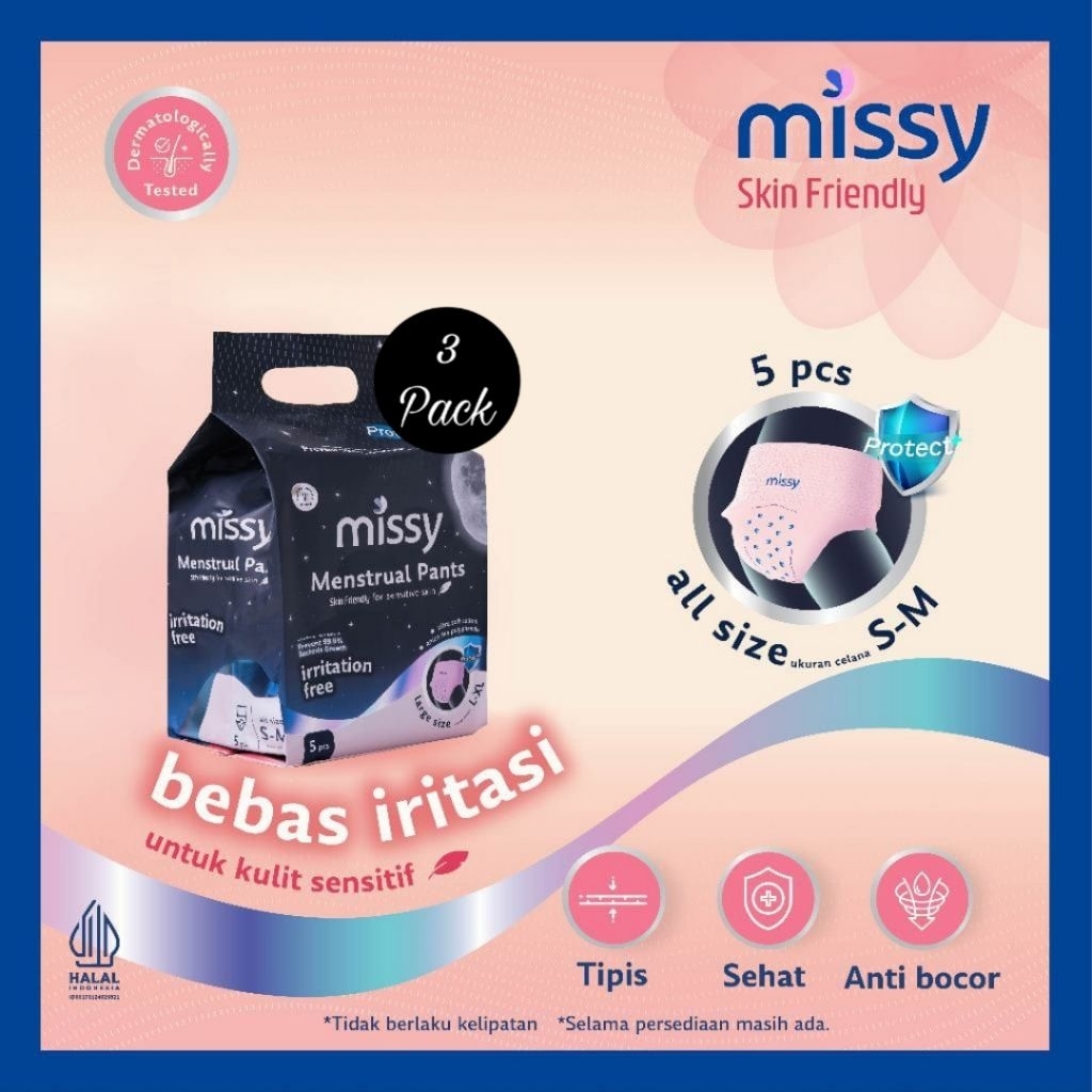 | 3, 5 PACK | MISSY SKIN FRIENDLY MENSTRUAL PANTS SERIES - women's sanitary napkins