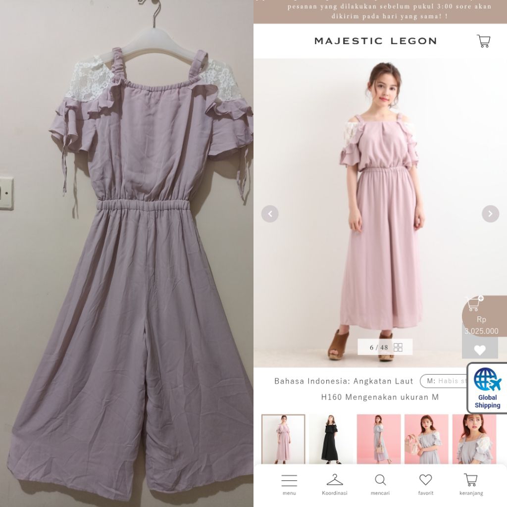 Legon Kawai baby pink jumpsuit size M