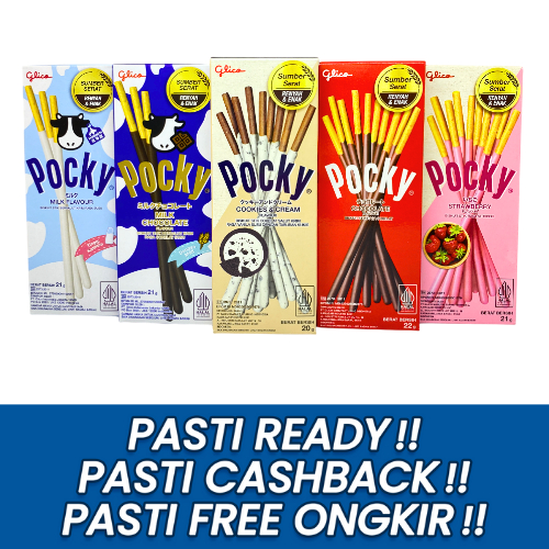 GLICO POCKY MINI PACK CONTAINS 10 PCS STRAWBERRY CHOCOLATE MILK CHOCOLATE MILK COOKIES & CREAM FLAVOR