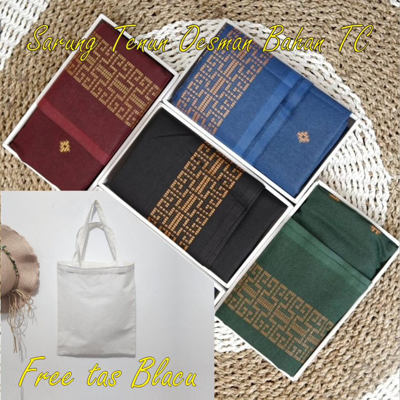 Premium quality oesman woven sarong, TC material, can be customized with logo, writing, group, packing, blacu bag