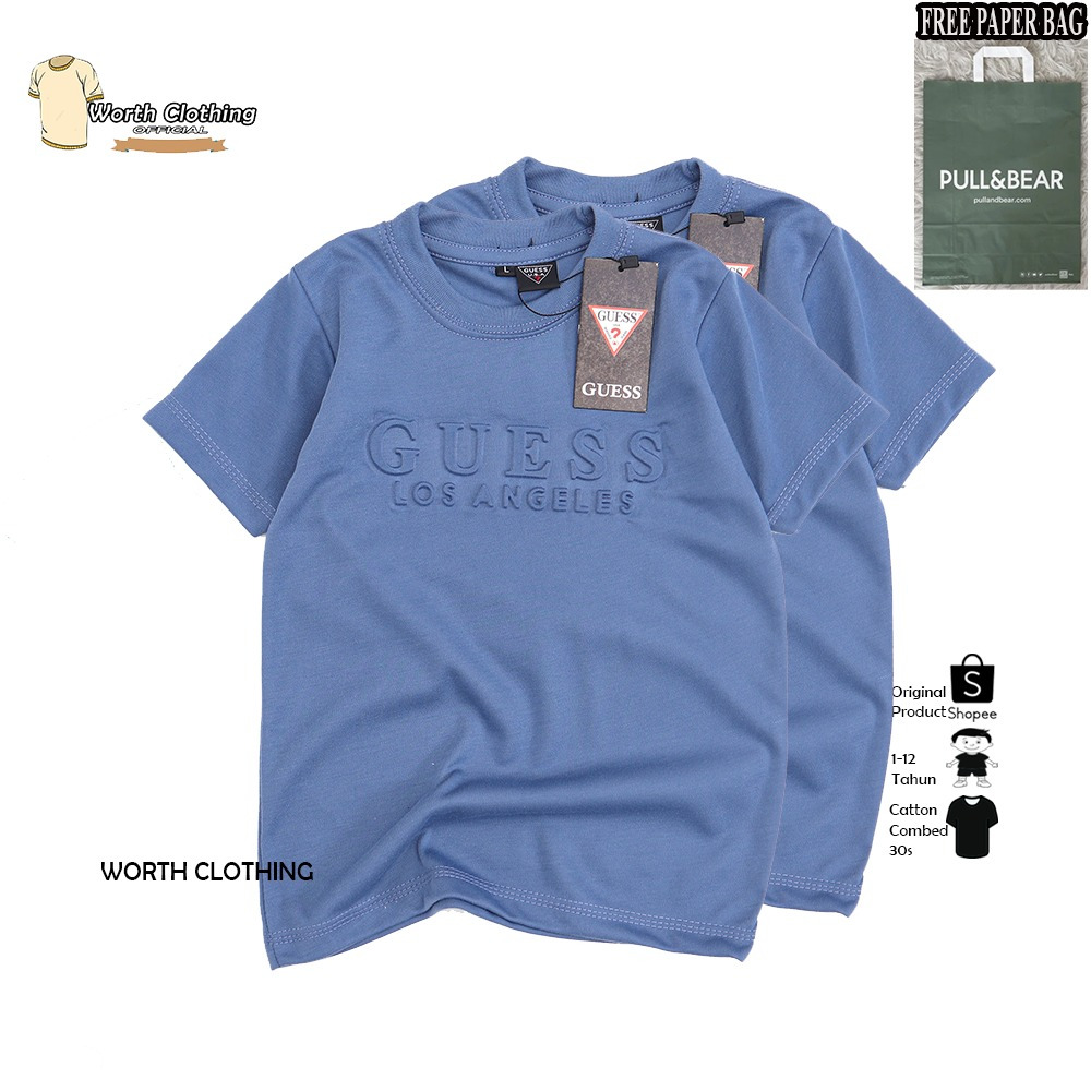 { FREE PAPER BAG } Children's T-shirts Boys' & Girls' T-shirts S9 Trendy Children's T-shirts premium Children's T-shirts with Embossed Writing, Ages 1-12 Years Children's T-shirts with Embossed Screen Printing, Pull And Bear Embossed Screen Printing by Fl