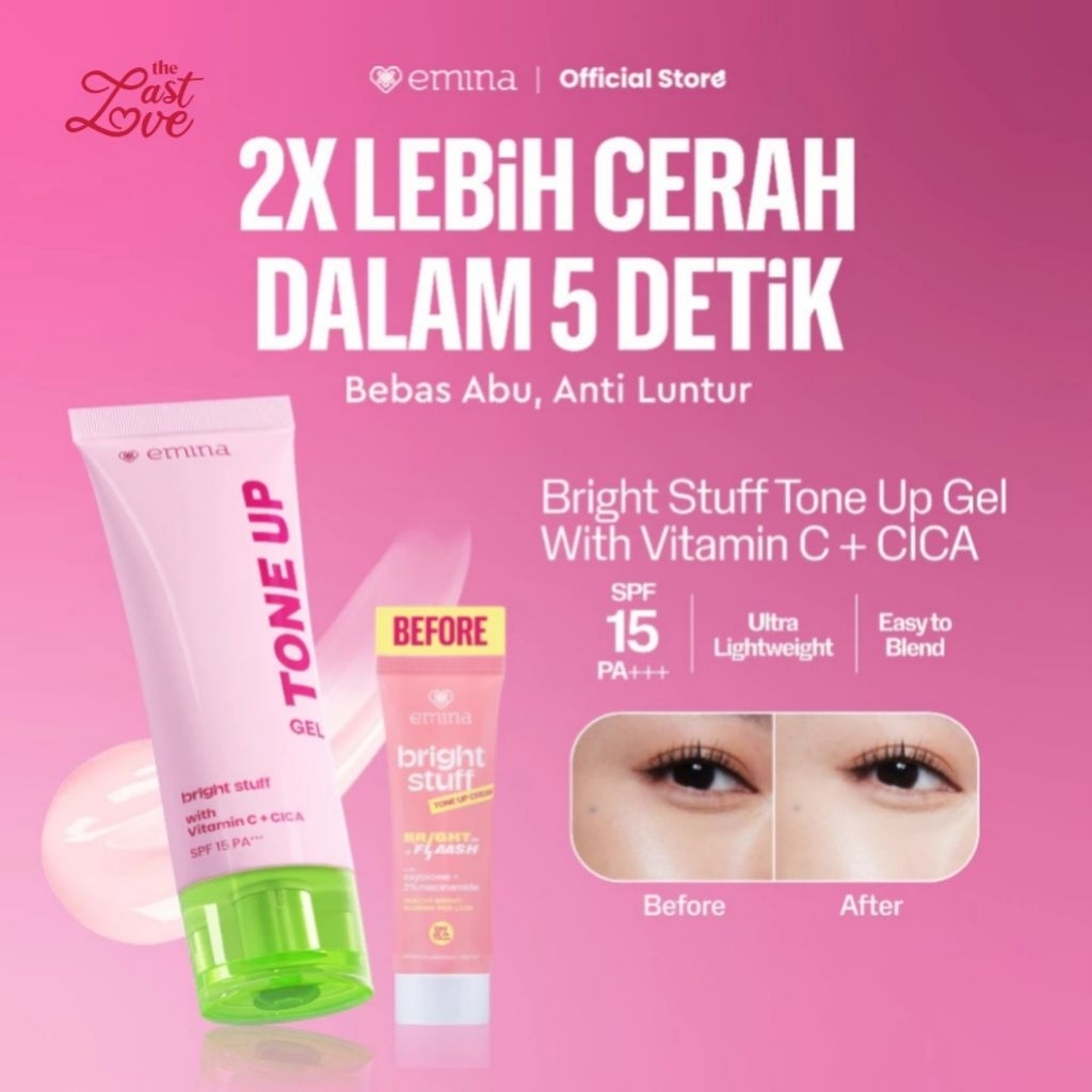 Last Love - NEW! Emina Tone Up Cream Gel 20 ML - Instant Skin Brightening