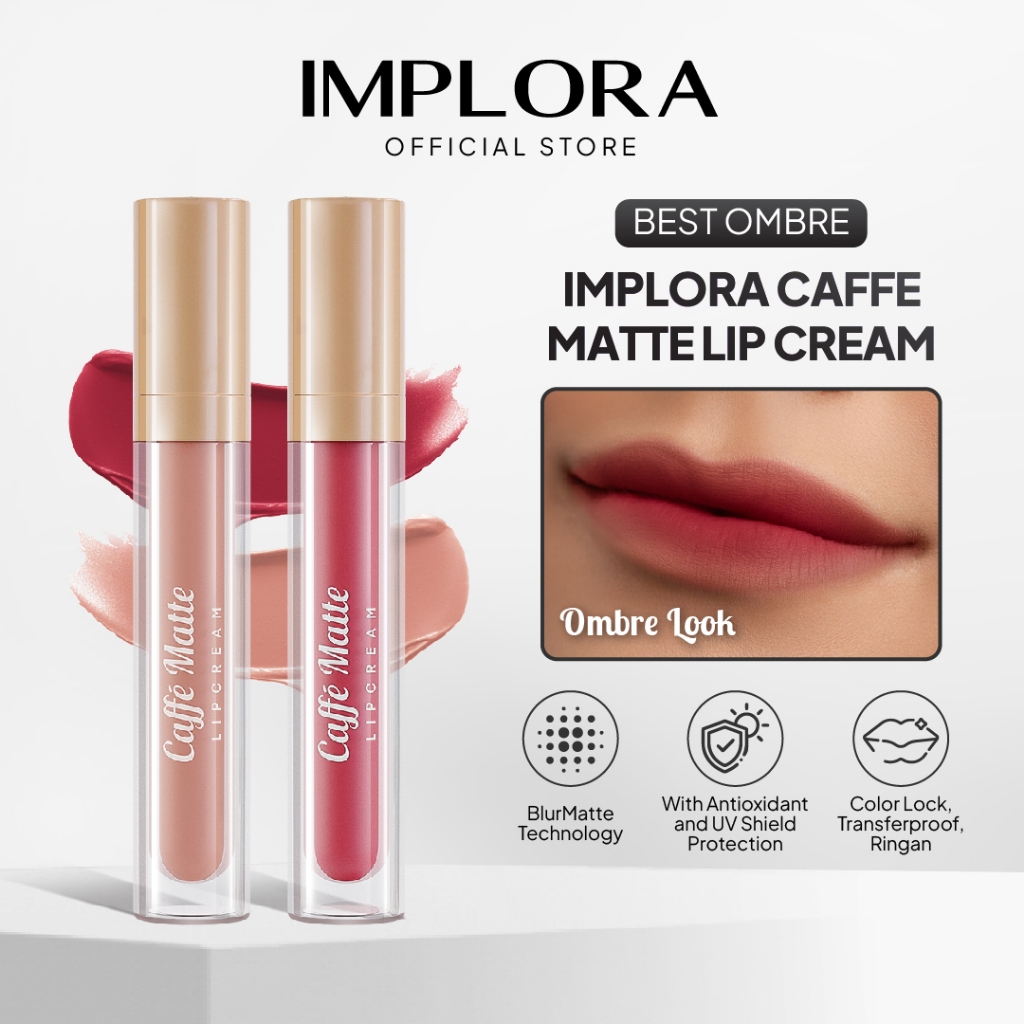 [BEST OMBRE] Implora Caffe Matte Lip Cream | BlurMatte & Light | Transferproof