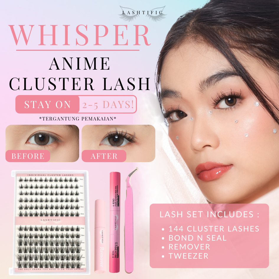 MATA [BUNDLING] LASHTIFIC False Eyelashes Whisper W50 Individual Lashes False Lashes 10-14mm | Set Set | Glue + Remover