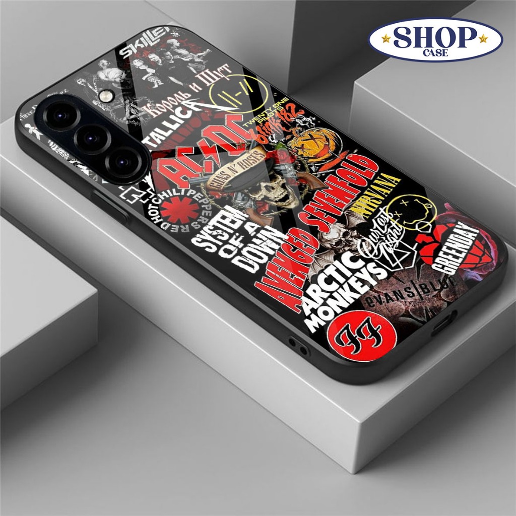 Casing hp For Samsung A17 / A26 / A35 / A36 / A55 / A56 - Fashion black aesthetic Case Hardcase Softcase Glossy Back Protector hp Casing hp Cover Siliconehp Shiny Mica Case hp