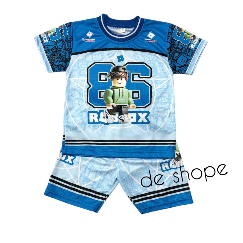 VINTAGE Children's Clothing Set with ROBLOX JERSEY MOTIF, Full PRINTING, DRY FIT Material, Full Quality Jersey Budak Baju Jersey Budak Lelaki