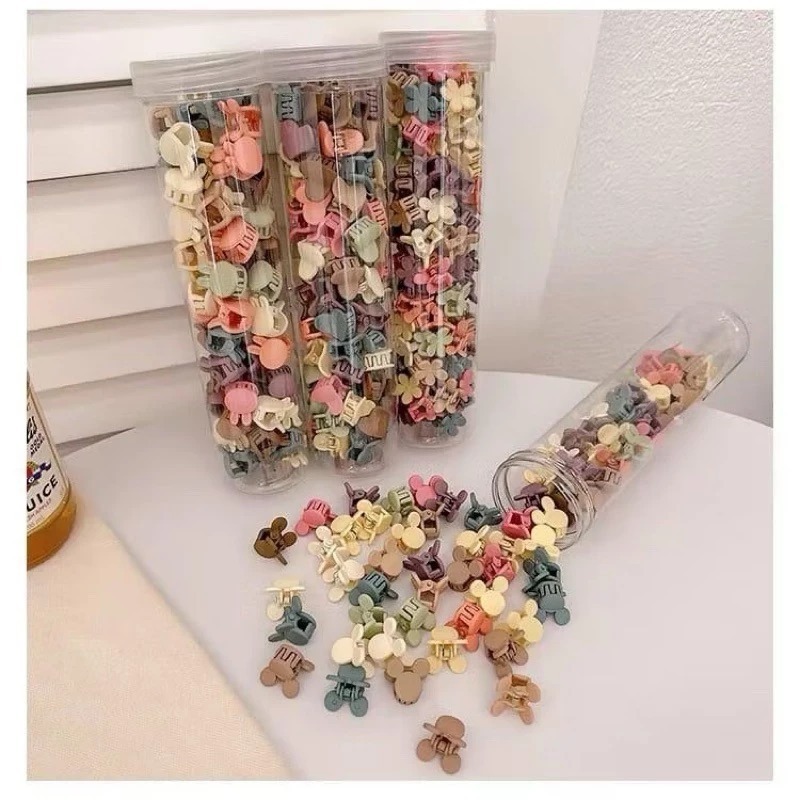 Korean Mini Hair Clips (pastel) for Children Set of 100 Premium Material Box Baby Hair Clips Cute Character Hair Clips