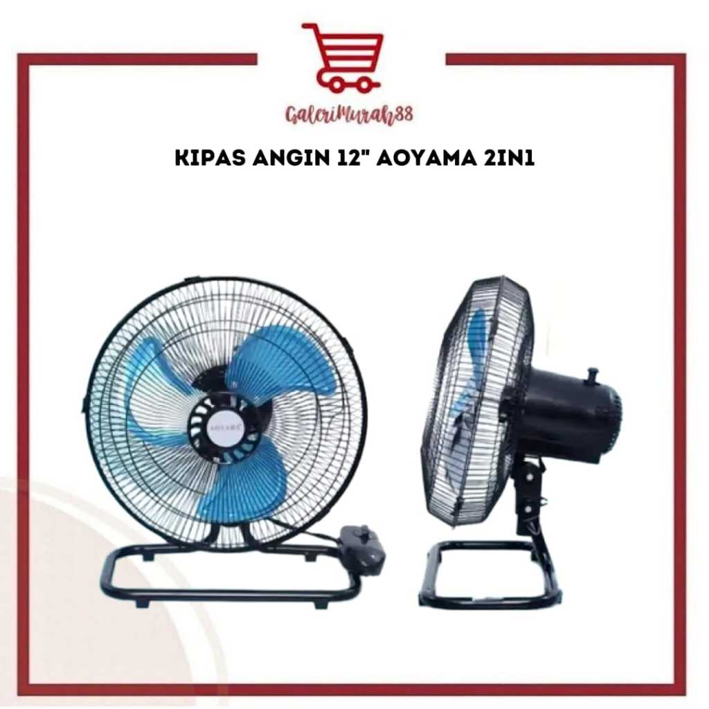 Floor & Wall Fan 10 12 Inch 2in1 Desk Fan Aoyama 2in1 Metal Floor & Wall Table Fan