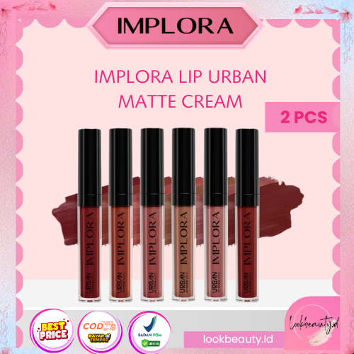 {2 PCS PACKAGE} Implora Urban Lip Cream Matte Bundling Contents 2 | 20 Long-Lasting Shades | Long Lasting