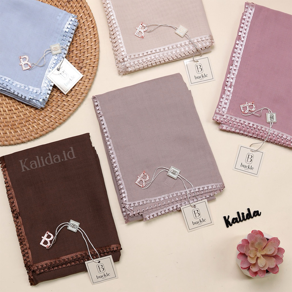 SQUARE HIJAB VOAL PARIS VINTAGE 3D LOVE BUCKLE SCARVES