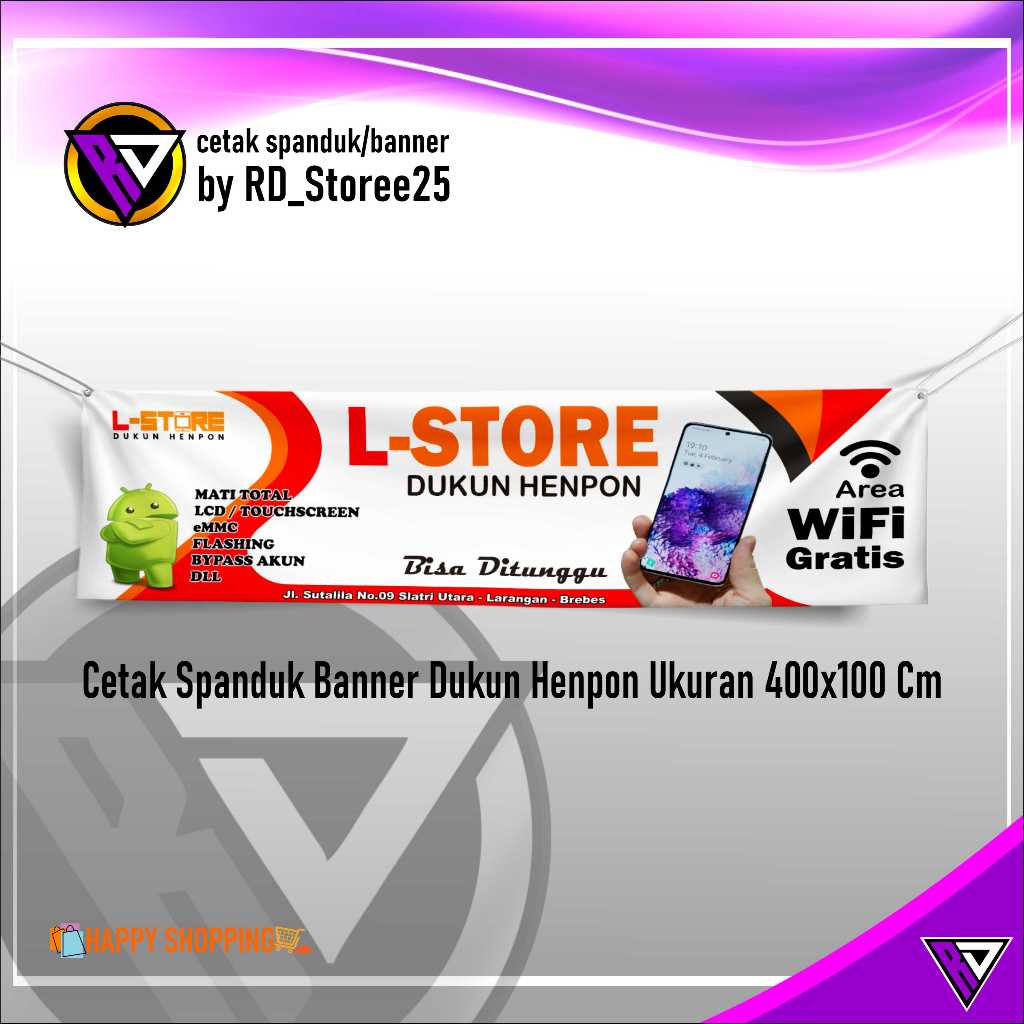 Print Dukun Henpon Banners Size 400x100 Cm