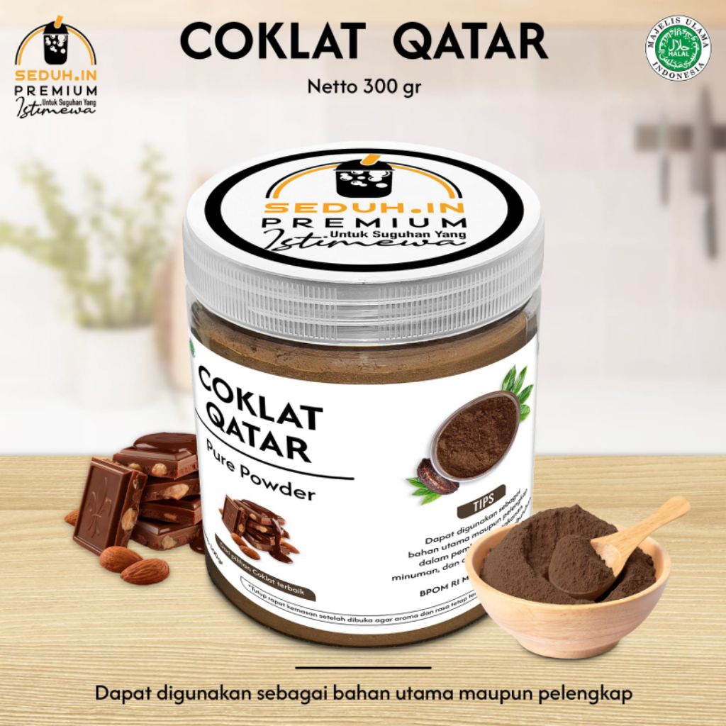 DRINK POWDER QATAR CHOCOLATEPURE 300 GRAM JAR WITHOUT SUGAR