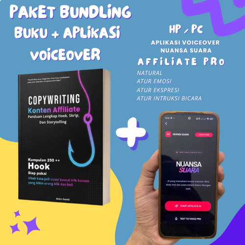 COMPLETE BUNDLE Affiliate Content Copywriting Book 250++ HOOK & Script + Bonus Voice Over AI Application Sound Shades ChatGPT Prompts