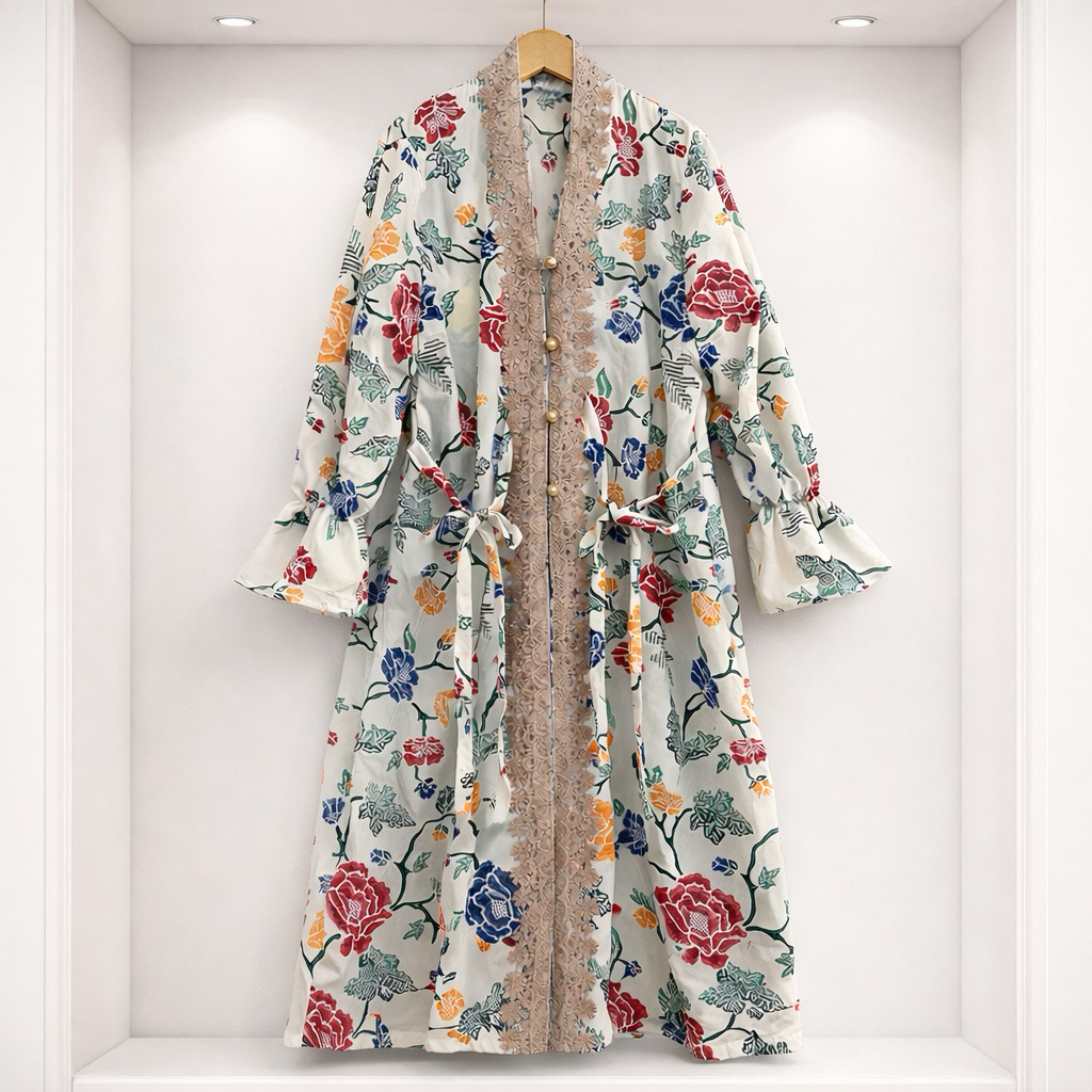 WHITE BATIK TUNIC LACE BATIK TUNIC WOMEN'S CLOTHING TUNIC