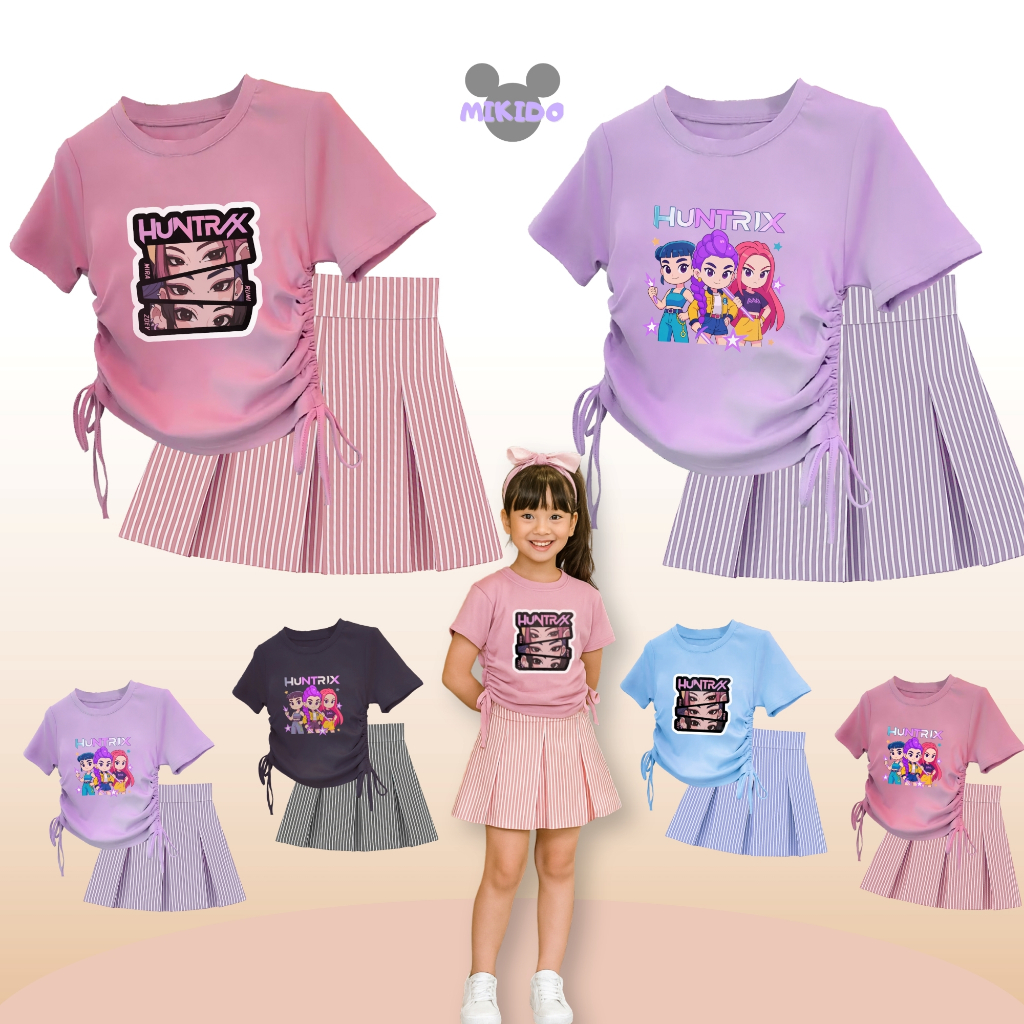 Huntrix Women's Striped Crop Top and Skirt Set Ages 1-14 Years Part 2