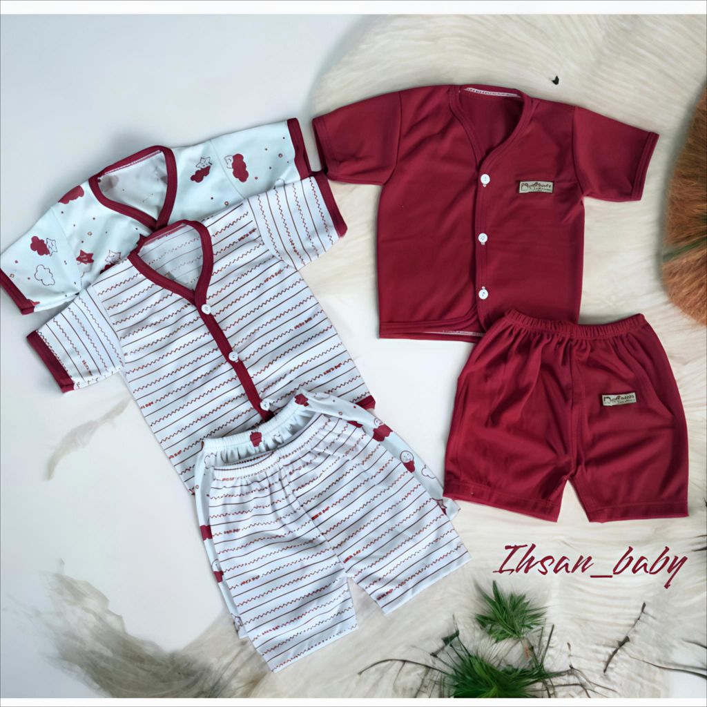 3 sets (6 pcs) short-sleeved newborn baby clothes SNI viear baby