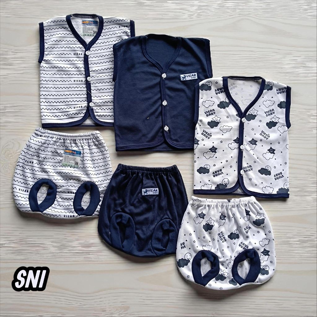 3 sets (6 pcs) BABY clothes 0-3 months with SNI VIEAR BABY sleeves