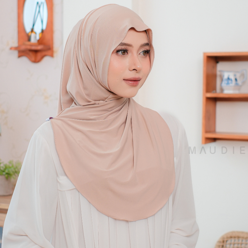 Maudie - Jisso Instant Hijab Plus Inner 2in1 Size L Latest Trendy Malay Jersey Hijab