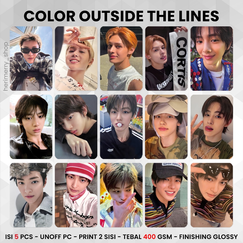 (5 PCS) CORTIS COLOR OUTSIDE THE LINES Photocard - PC 2 SIDES KPOP Premium Photocard Merch Unofficial Cortis Photocard