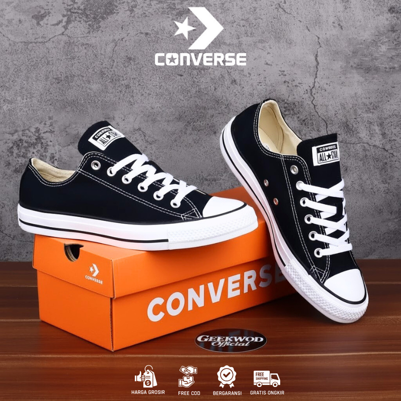 Converse All Star Low Black White Men's and Women's Black School Shoes, Latest Nb Sneakers
