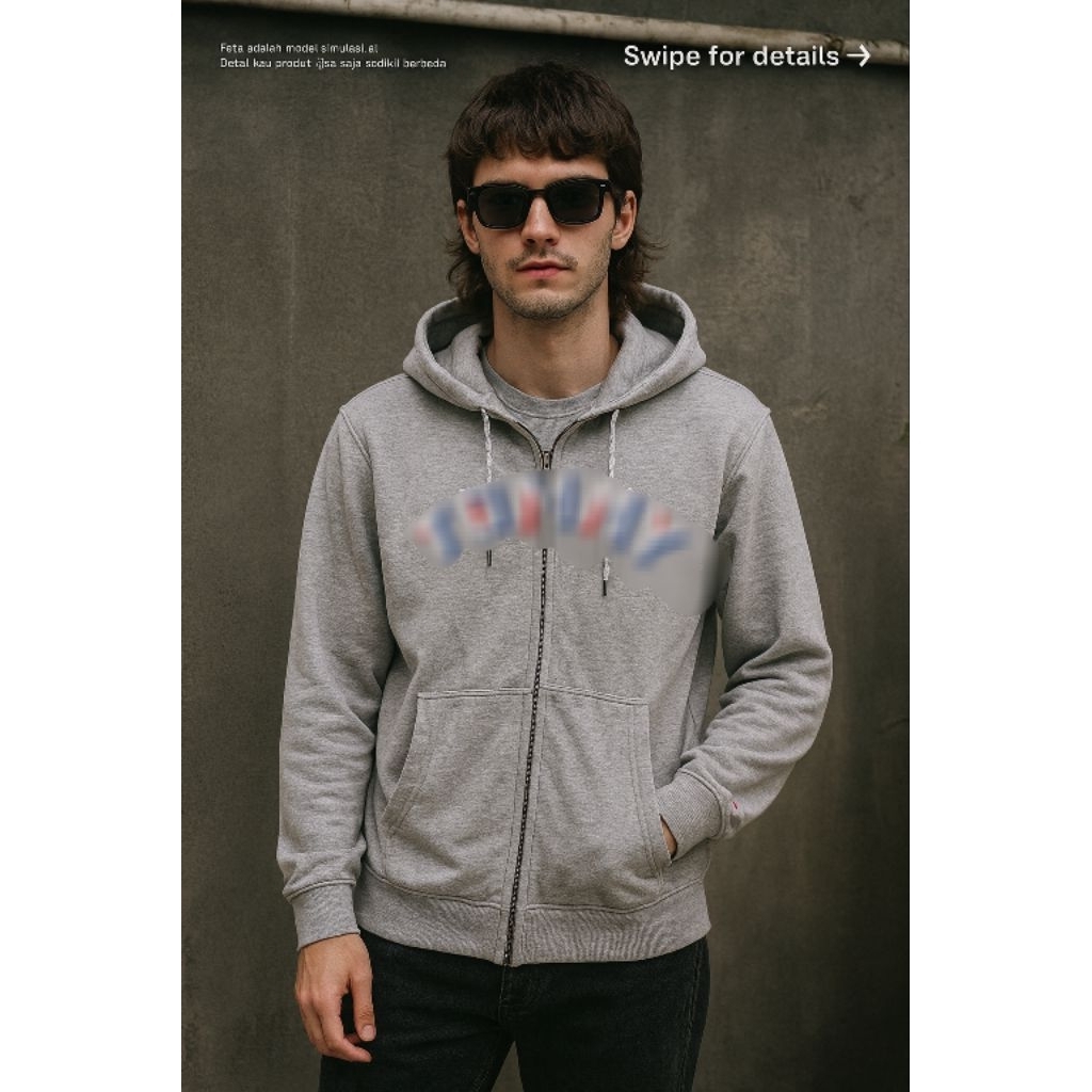 (Vtg) Zip Hoodie T**MY HIL**GER size L (P74 x L56)